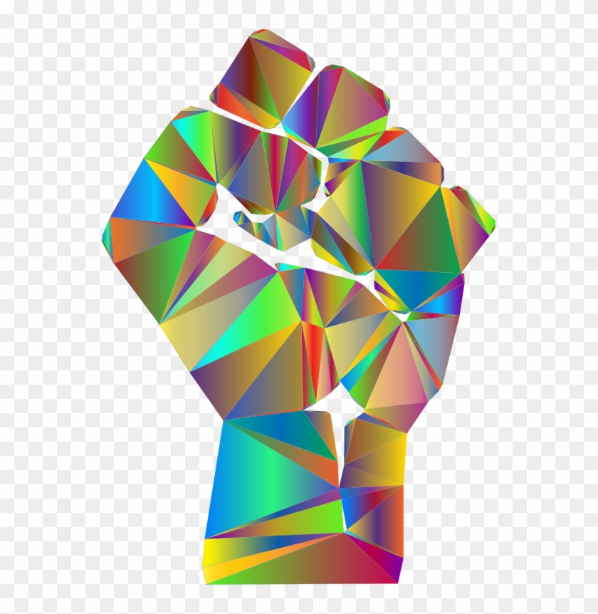 Fist Low Poly - Graphic Design Clipart #3818724