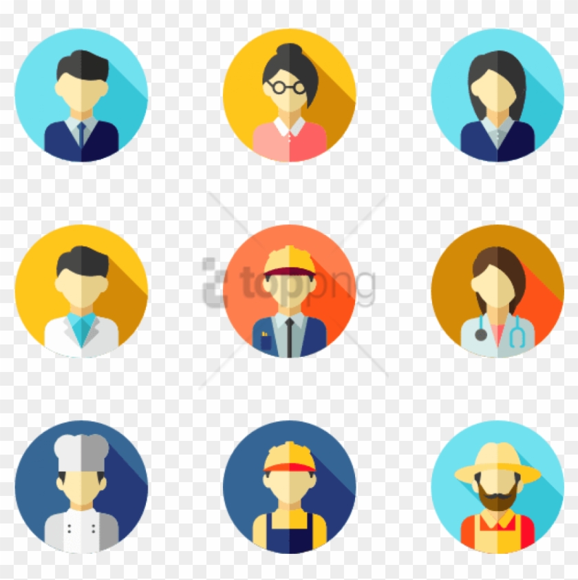 Free Png Vector Transparent Flat Circular Icon Family - Profession Icon Png Clipart #3818774