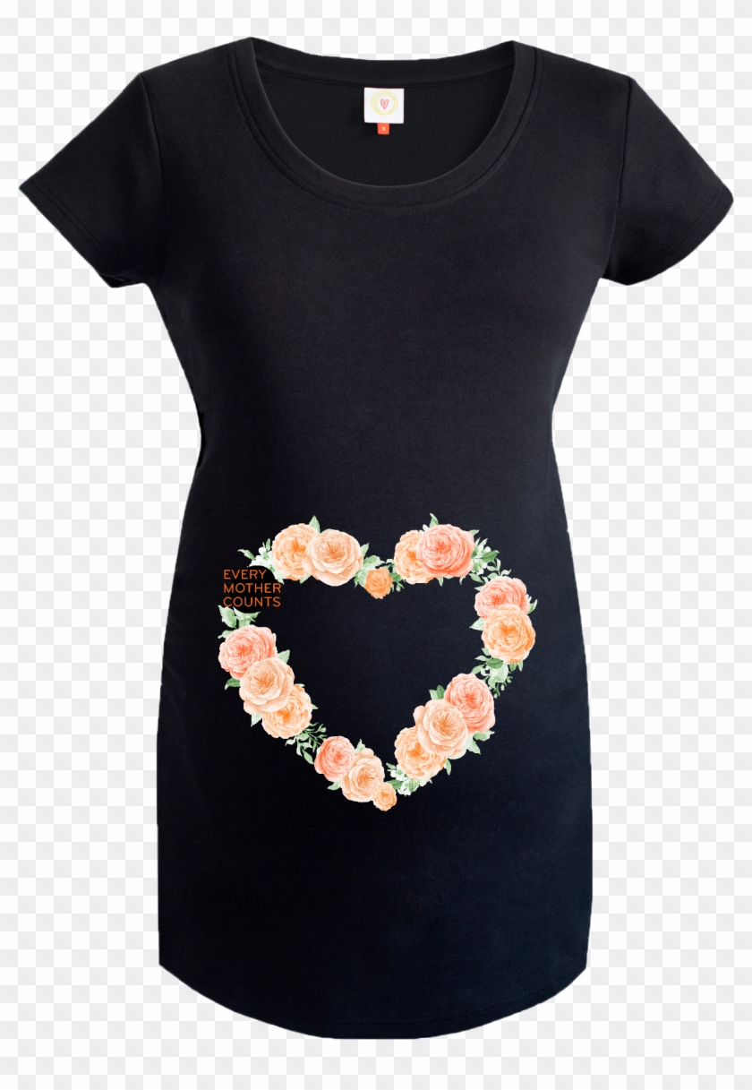 Orange Rose Heart Maternity Top By Gooseberry Pink - Top Clipart