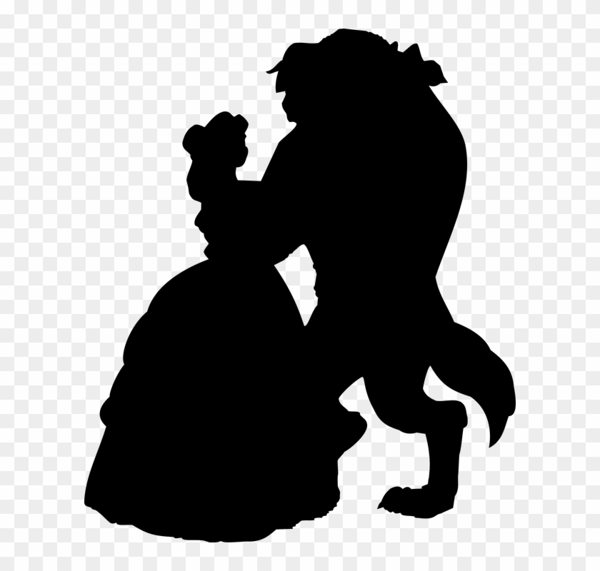 Beauty And The Beast Silhouettes Clipart #3819220