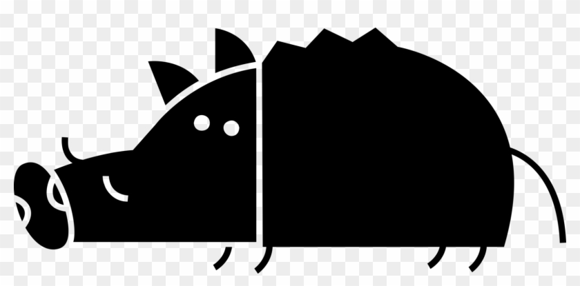 Vector Illustration Of Wild Boar Or Wild Swine Eurasian - Cat Playing With Yarn Clipart