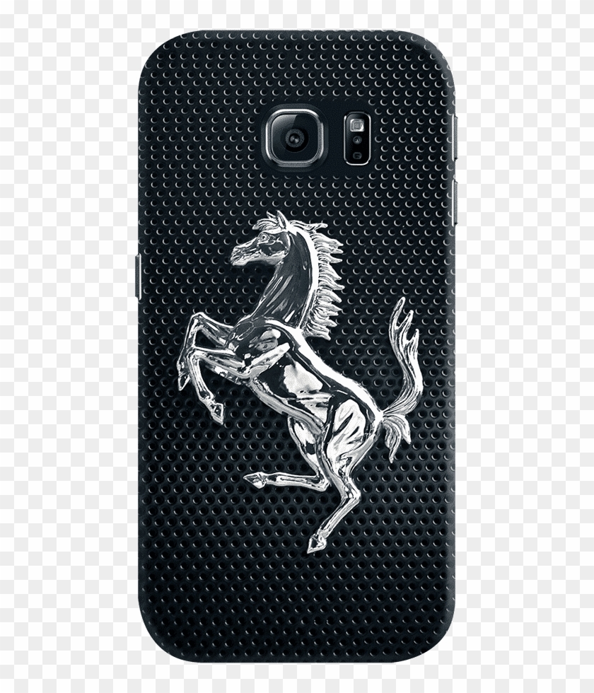 Dailyobjects Ferrari Horse On Black Mesh Case For Samsung - Ferrari Case For Samsung S9 Clipart #3819505