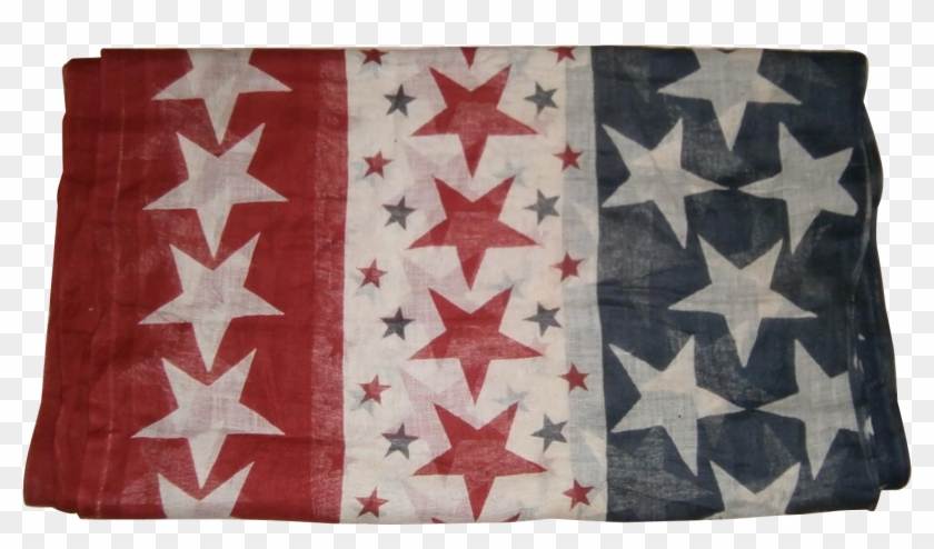 Vintage Muslin Patriotic Stars Bunting For 4th Of July - Patchwork Clipart #3819746
