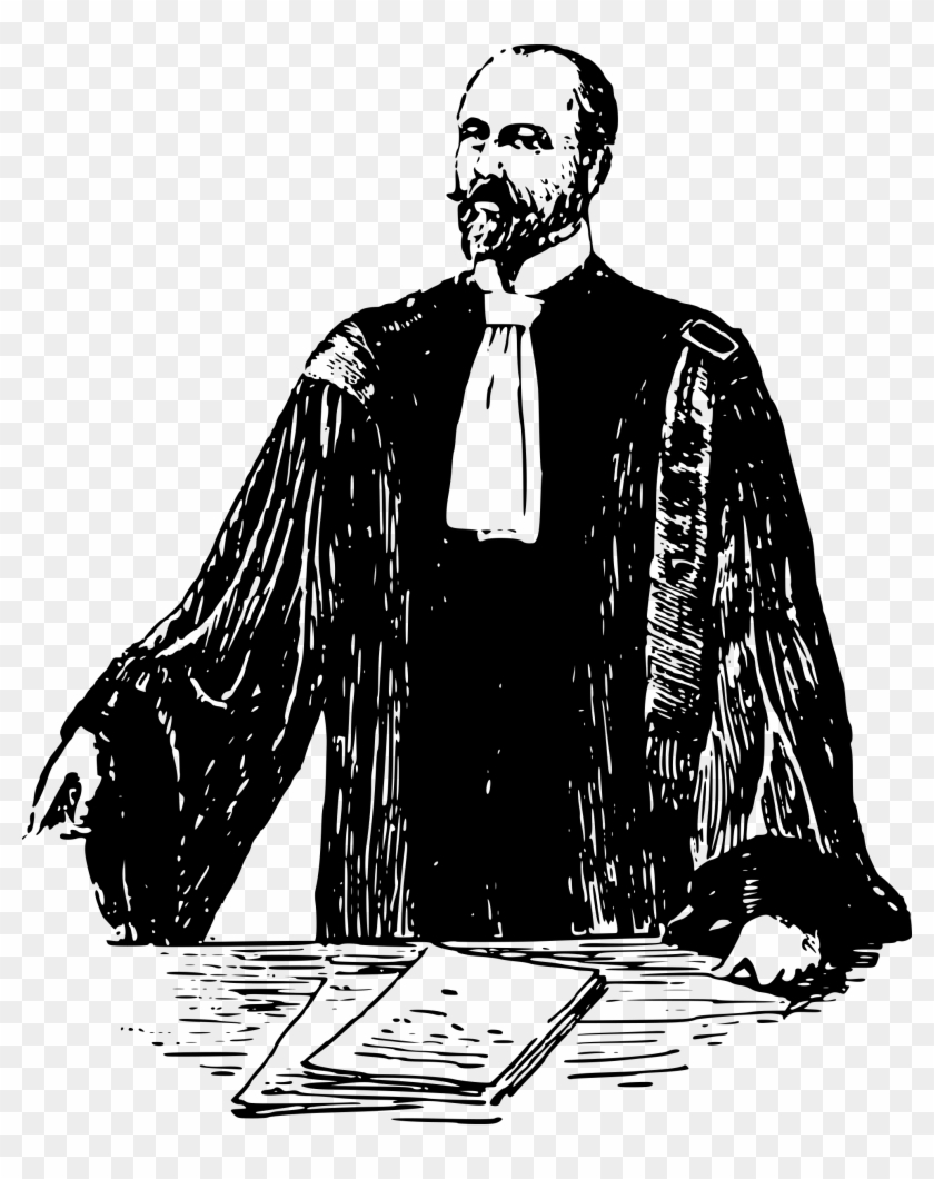 This Free Icons Png Design Of French Lawyer, Early - Lawyer Images Black And White Clipart #3820112