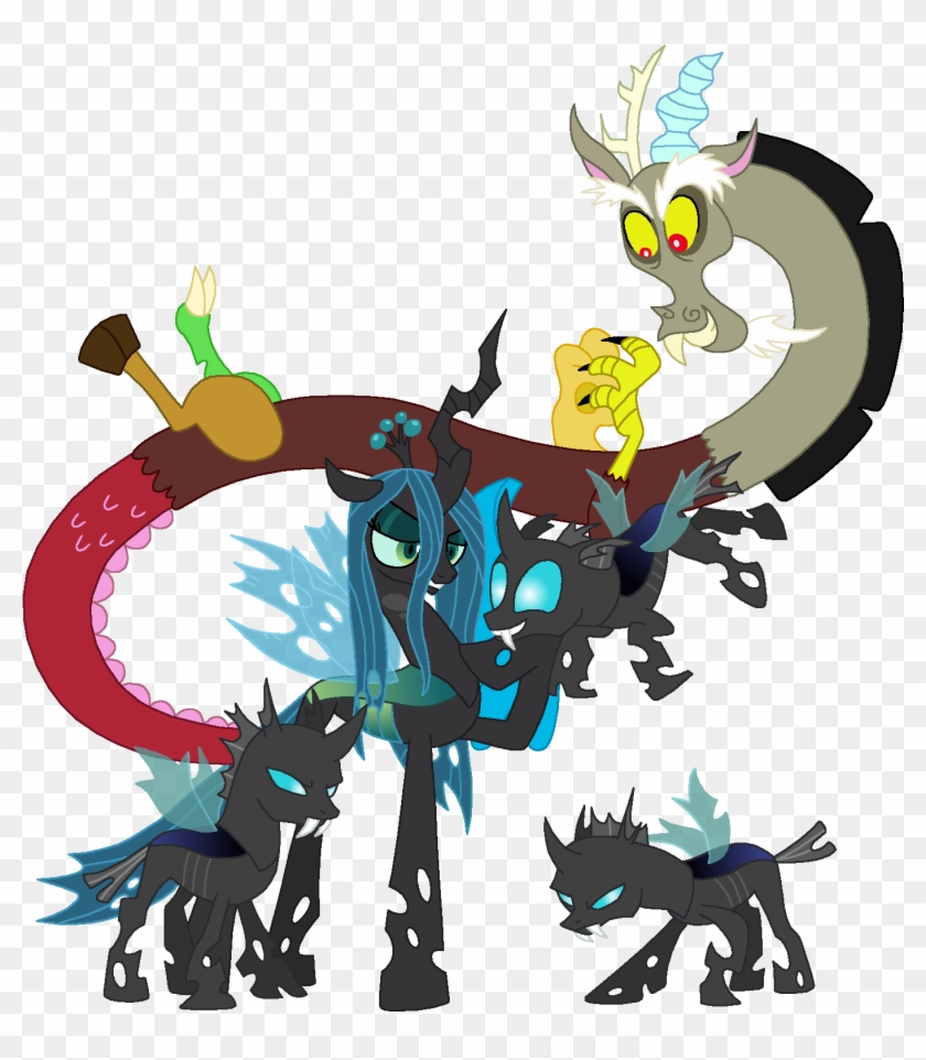 Discord And Chrysalis - My Little Pony Crystal Discord Clipart