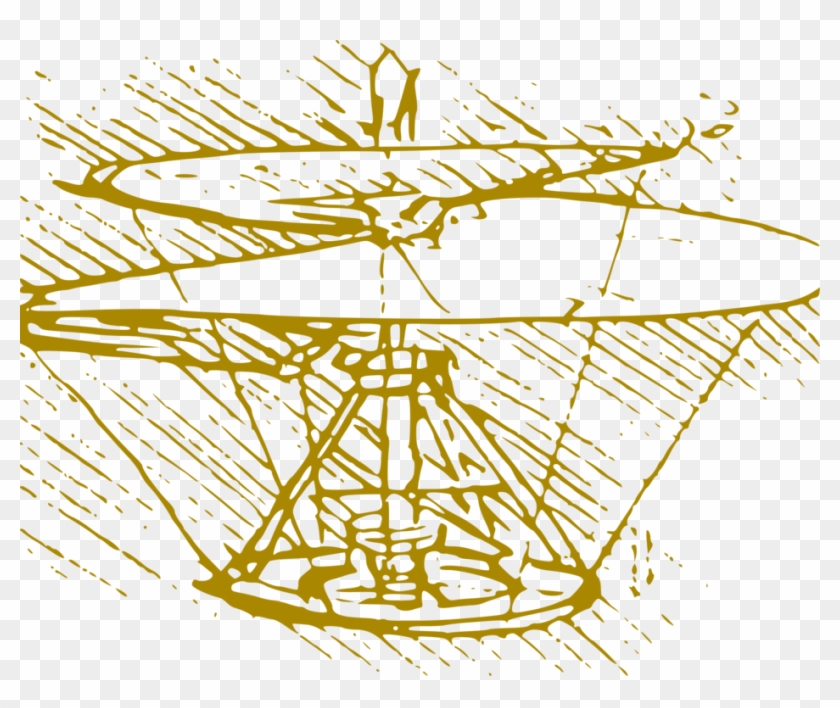 Helicopter Design For A Flying Machine Leonardo Da - Leonardo Da Vinci Spiral Clipart #3822650