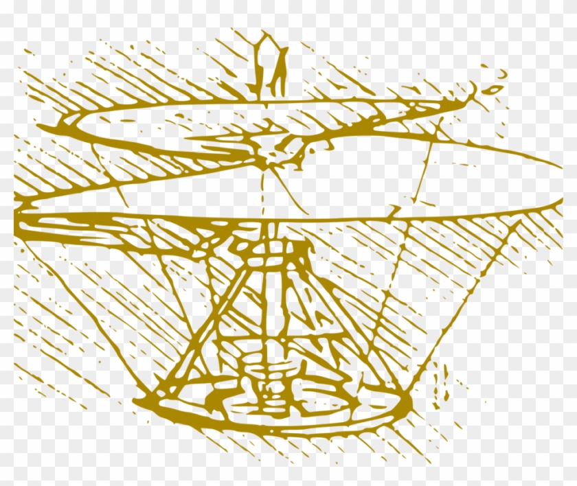 Helicopter Design For A Flying Machine Leonardo Da - Leonardo Da Vinci Spiral Clipart #3822650