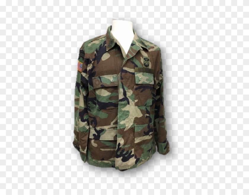 Us Army Military Camo Hot Weather Jacket With Patches - Military Uniform Clipart