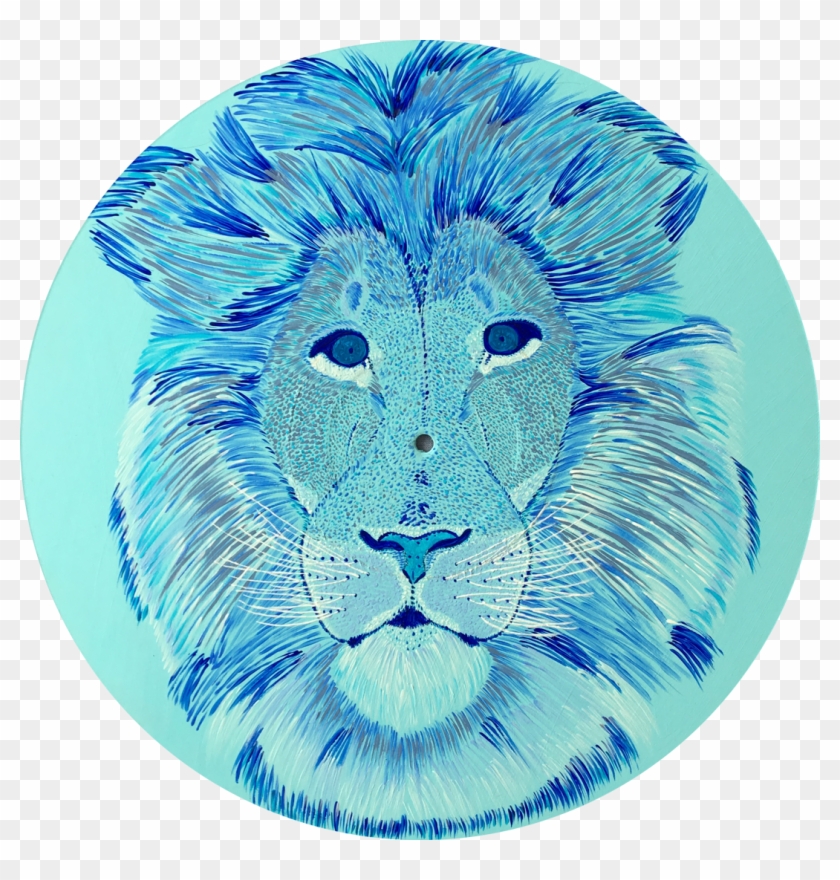 Leon Azul Painting (30x30x0 - Circle Clipart #3823748