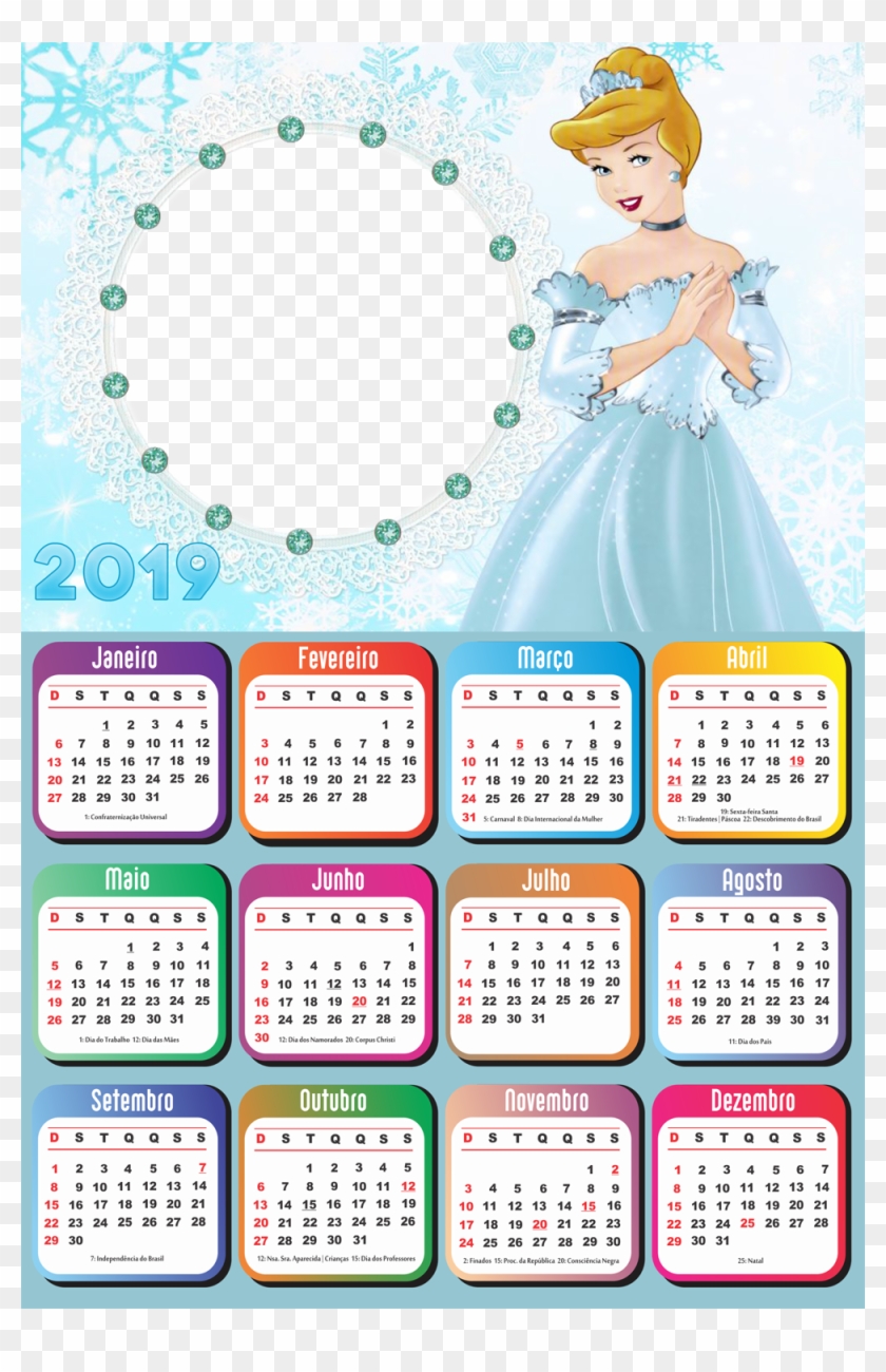 Calendário 2019 Cinderela - Calendario 2019 Pj Masks Clipart #3824003