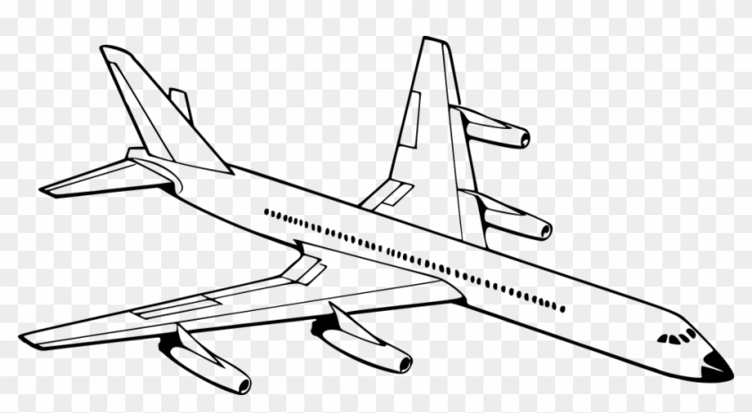 Aeroplane Aircraft Airplane Jet Jumbo Plane - Airplane Images Black And White Clipart #3824797
