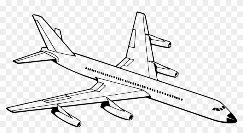 Aeroplane Aircraft Airplane Jet Jumbo Plane - Airplane Images Black And White Clipart