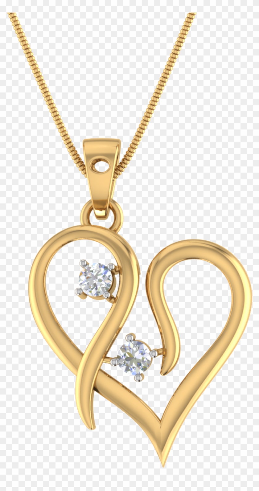Dizzy Heart Pendant Diamond Pendant Set In 18 Kt - Pendentif Signe Astrologique En Or Clipart #3825093