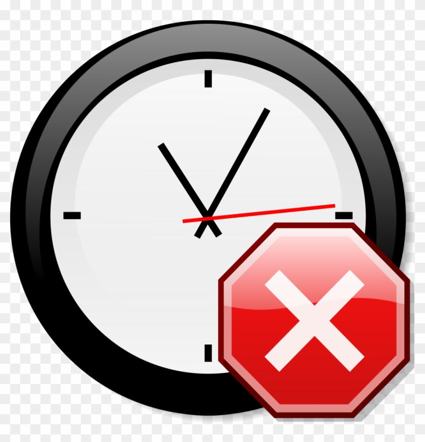 Stop X Nuvola With Clock - 240px X 240 Px Clipart
