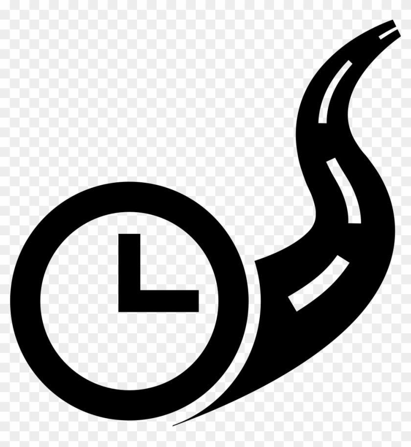 Clock On Road Travel Time Symbol Comments - Travel Time Icon Clipart #3826250
