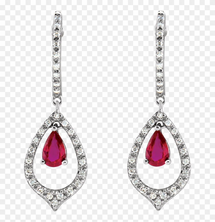 Golden Globes Jewelry Trends Ruby Pear Dangle Earrings - Earrings Clipart