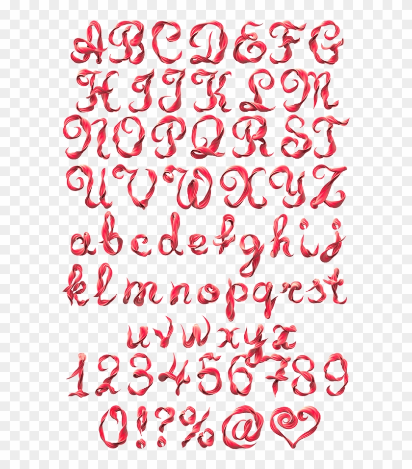 Silk Ribbon Font Clipart