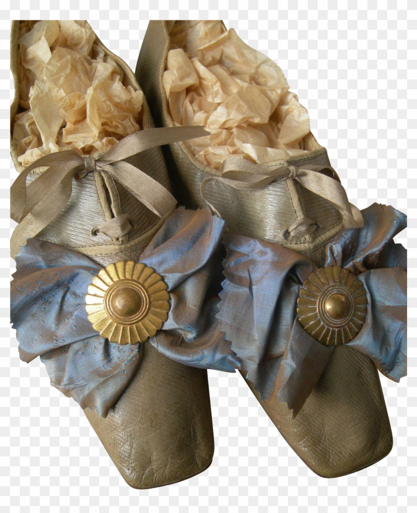 Exquisite Pair Antique Victorian 1840s Glace Leather - Leather Clipart