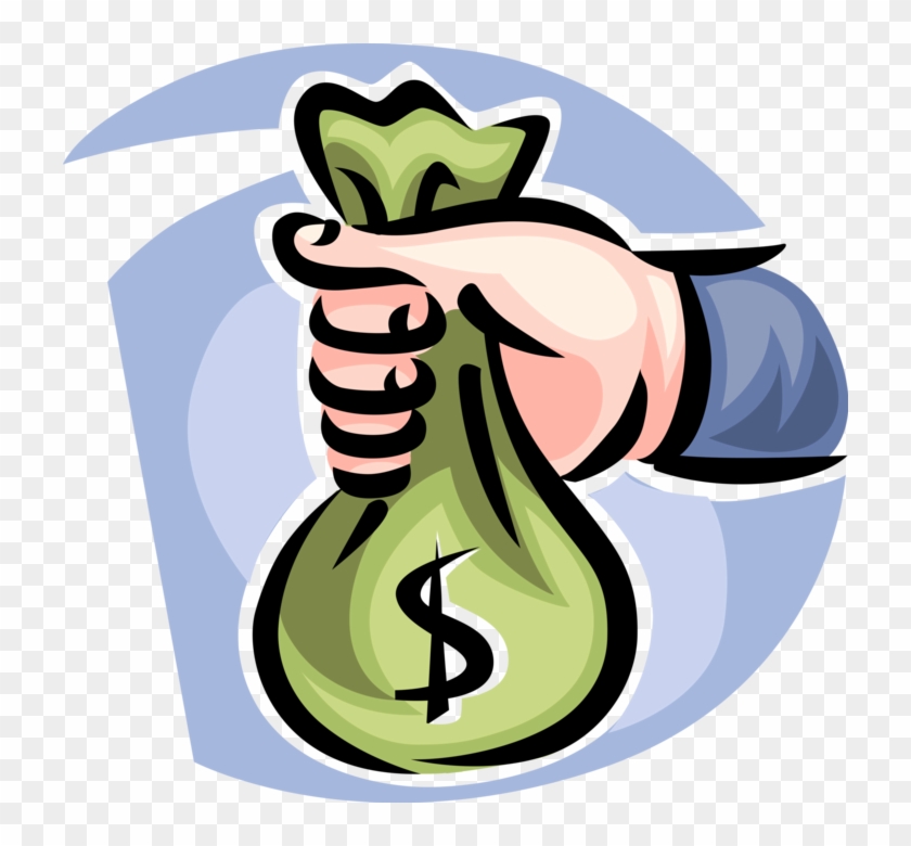 Hand Holds Bag - Hand Holding Money Bag Clipart