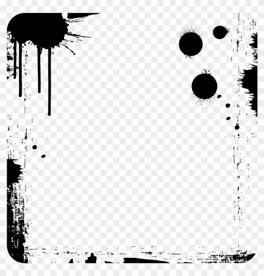 #ftestickers #frame #square #drip - Black Clipart #3830999