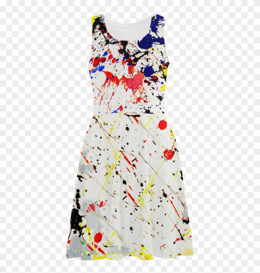 Yellow & Black Paint Splatter Atalanta Sundress - Day Dress Clipart #3831236