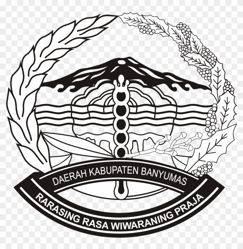 Logo Kabupaten Banyumas 1 Warna Black White Vector - Banyumas Regency Clipart