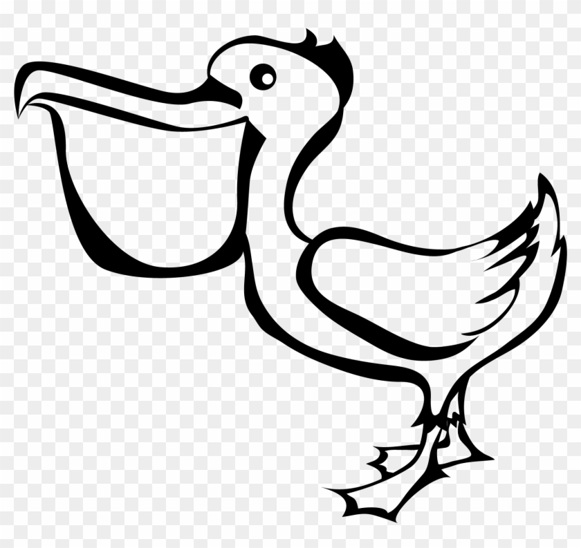 Black And White Pelican Vector Clip Art - Duck - Png Download #3831538