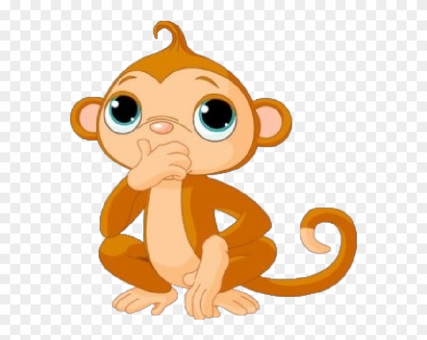 Cute Funny Cartoon Baby Monkey Clip Art - Monkey Clip Art - Png Download