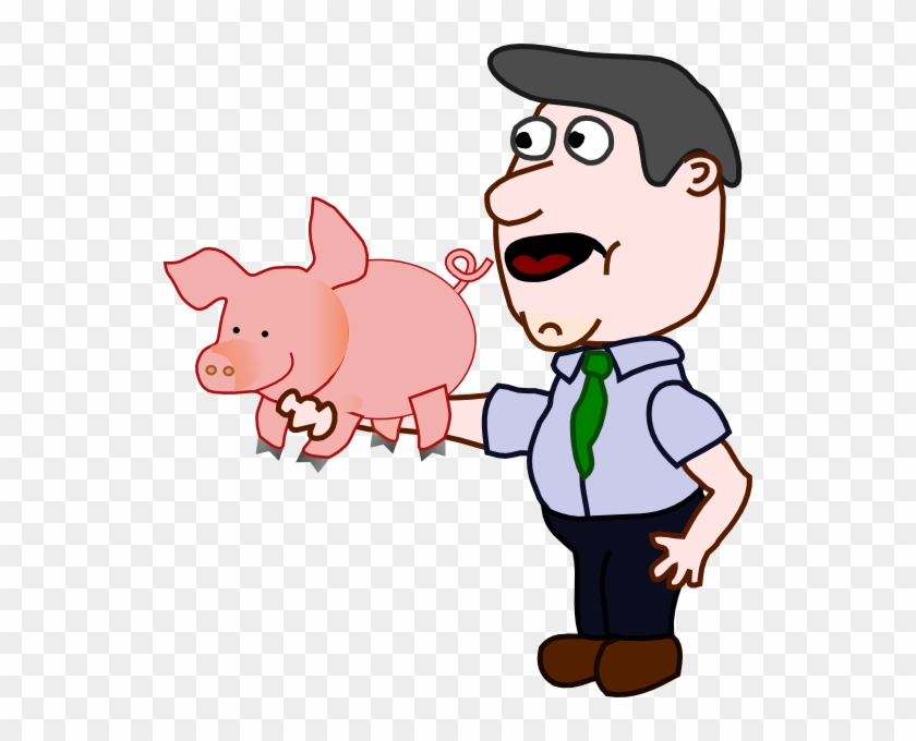 Holding A Pig Icon Png , Png Download - Man Holding A Pig Clipart #3831691