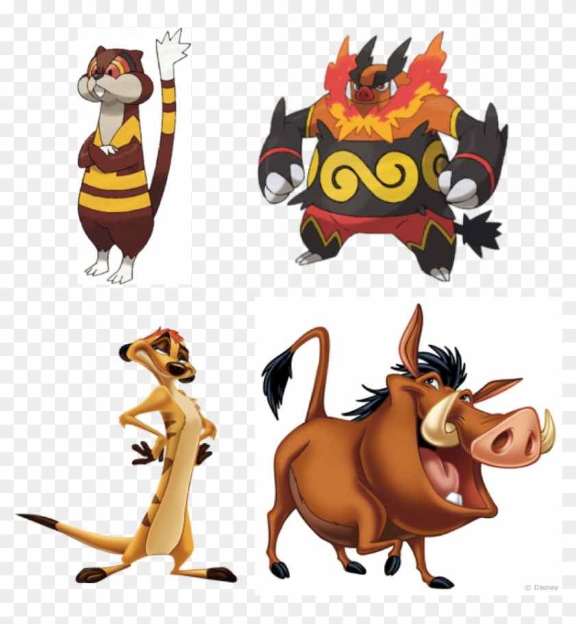 What About Timon And Pumbaa - Emboar Pokémon Clipart