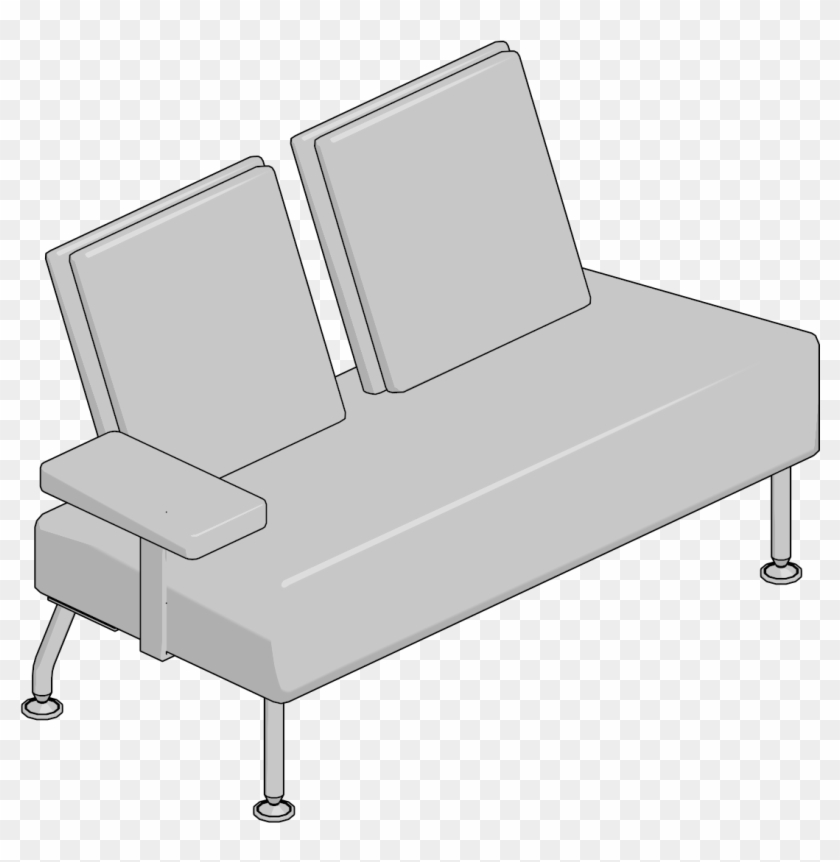 2seat Chair,right Arm,contrasting Fabric - Studio Couch Clipart #3832037