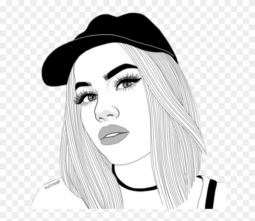 #chicas Tumblr - Girl Outline Clipart