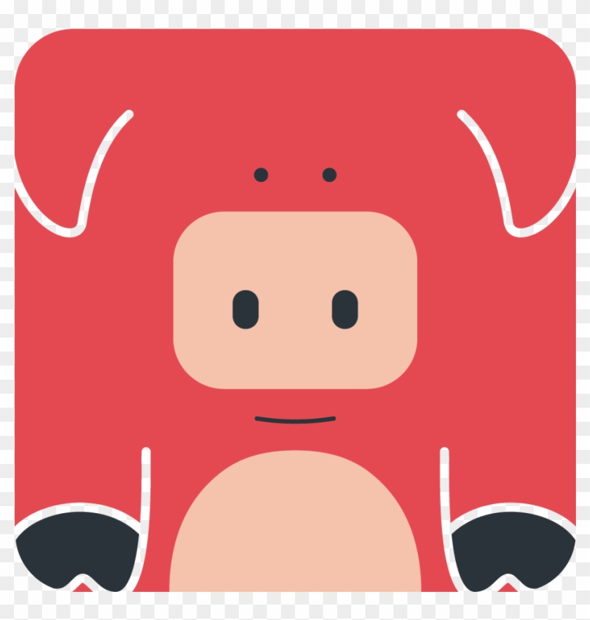 Vector Transparent Stock Creative Icon Livestock Pig - Cute Square Clipart