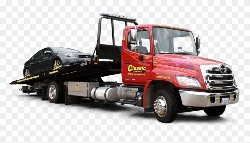 Light, Medium, And Heavy Duty Towing - Flatbed Towing Truck Clipart