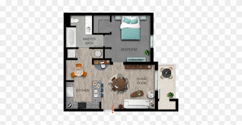 Chase, Daytona Apartment - Floor Plan Clipart