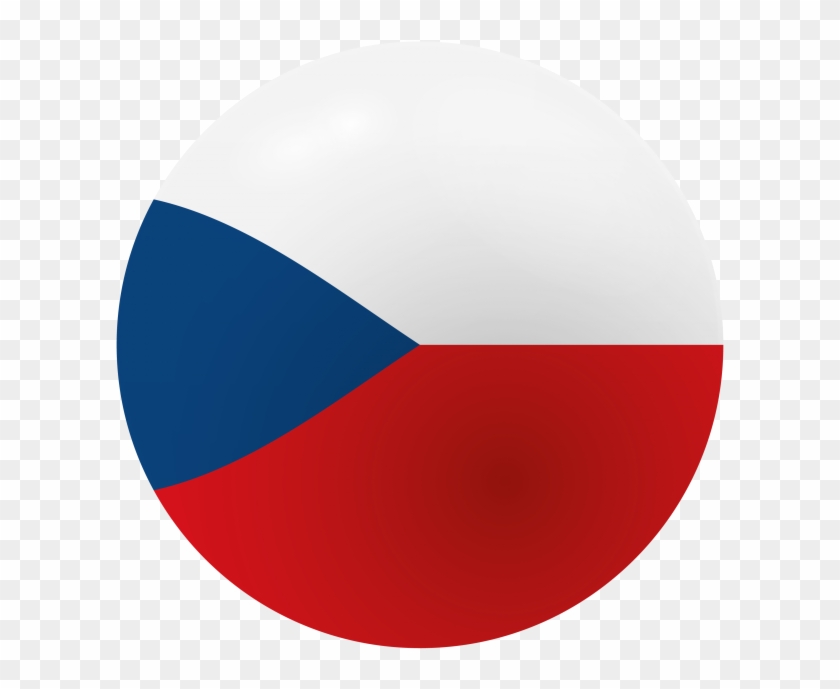 Czech Republic Flag Round Button - Czech Republic Flag Png Clipart