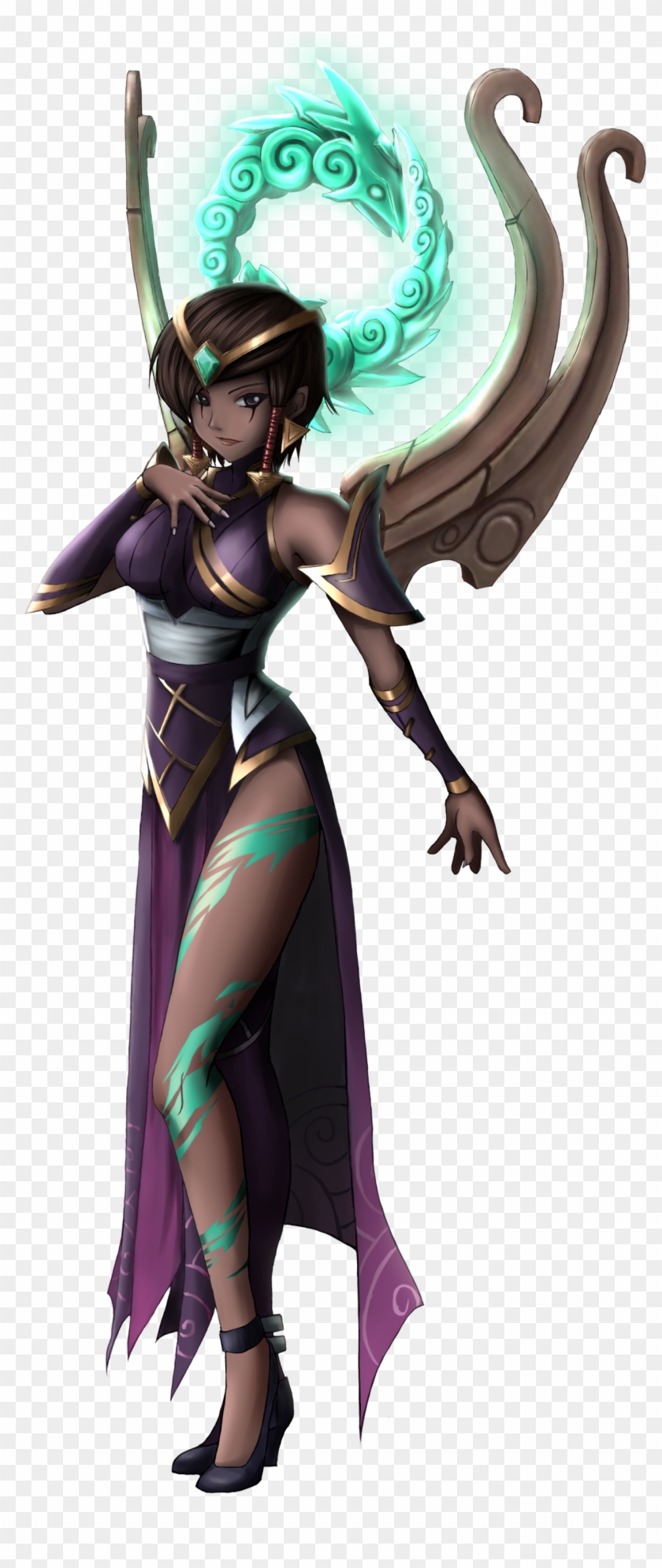 Karma [league Of Legends Art Collab] By Tekkanomaki-chan - Karma League Of Legends Png Clipart