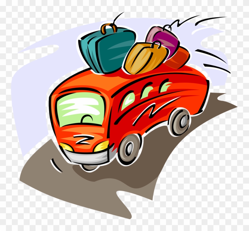 Vector Illustration Of Intercity Passenger Tour Bus Clipart