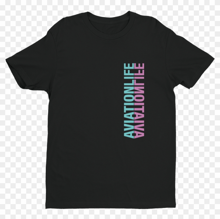 Miami-vice Mockup Front Flat Black - Black T Shirt Clipart #3835661