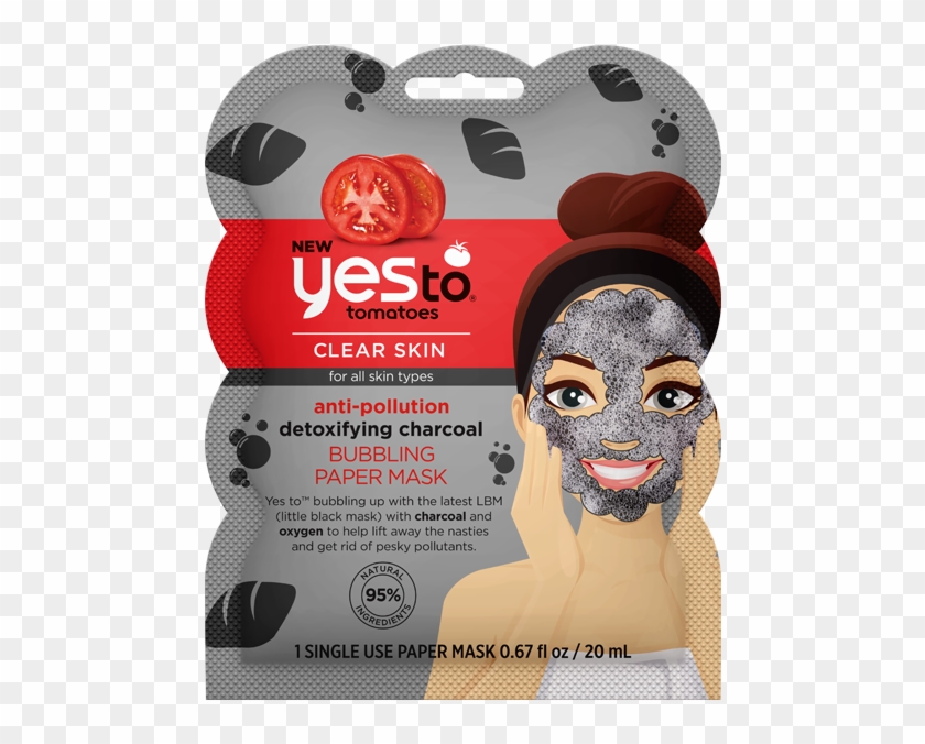 Yes To Tomatoes Detoxifying Charcoal Bubbling Paper - Yes To Tomatoes Bubbling Paper Mask Clipart #3835883