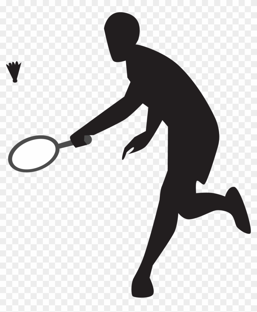 Sportsmen Silhouette Vector Free Download - Racketlon Clipart