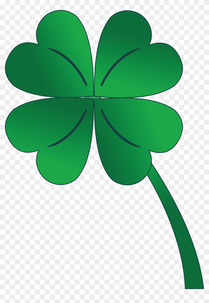 Free Clipart Of A St Paddy's Day 4 Leaf Clover Shamrock - Cartoon Clover Leaf - Png Download #3838139