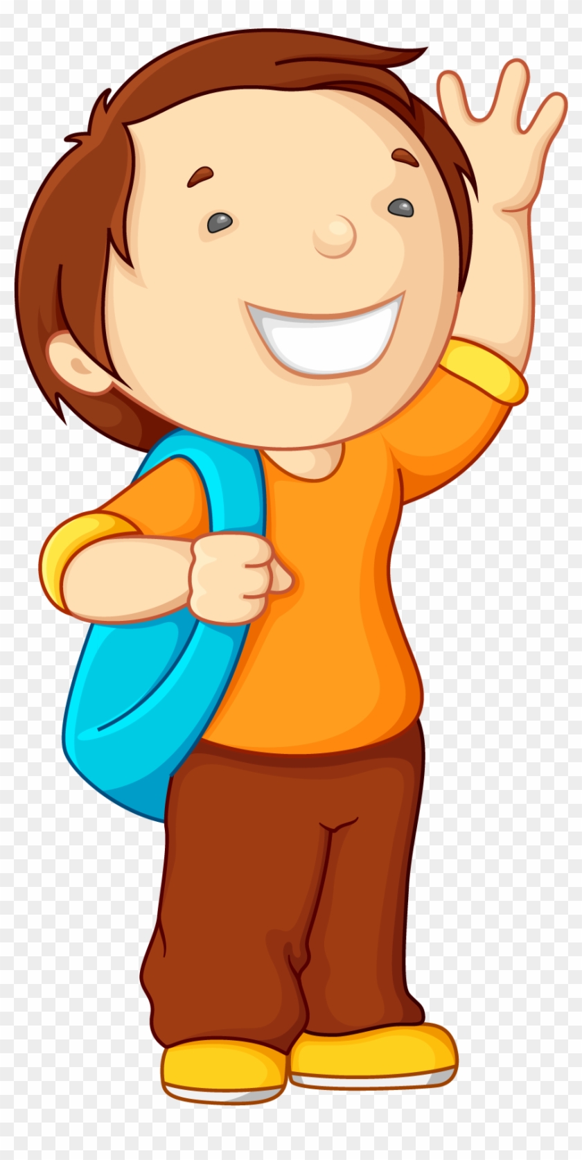 Hello Carries The Package Transprent Png - Menino Estudante Png Clipart