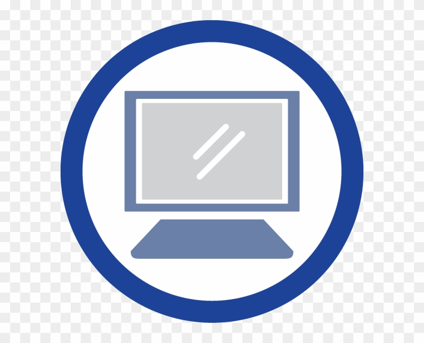 Summer School - Computer Skills Icon Blue Clipart