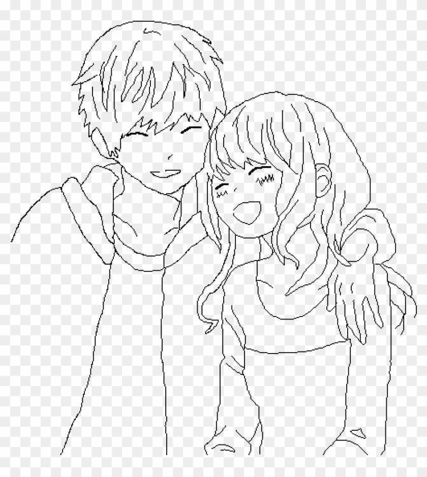 Anime Couple Base - Drawing Couple Base Clipart