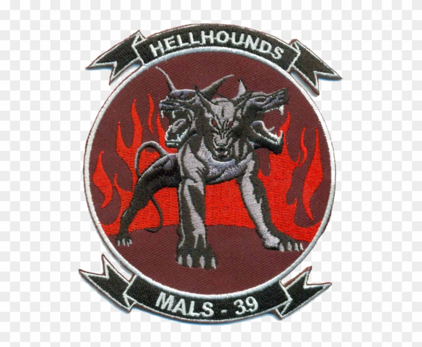 Usmc Mals 39 Hellhounds No Velco Patch New @ - Mals 39 Hellhounds Clipart #3840661