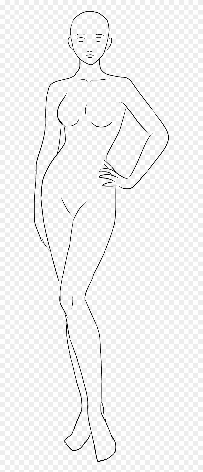 Anime Drawing Base Female Anime Collection - Female Human Base Drawing Clipart #3840847