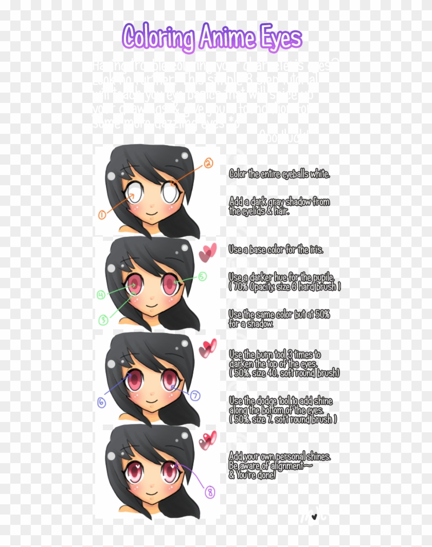 Clip Free Download Coloring Eyes Tutorial By Sxhi Ilustra - Cartoon - Png Download