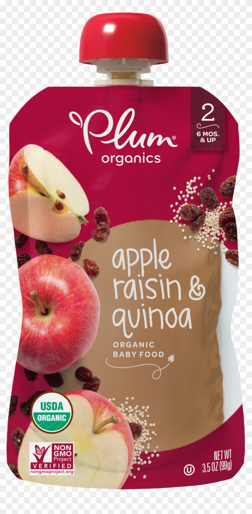 Apple, Raisin & Quinoa - Plum Organics Apple Raspberry Spinach Clipart #3842393