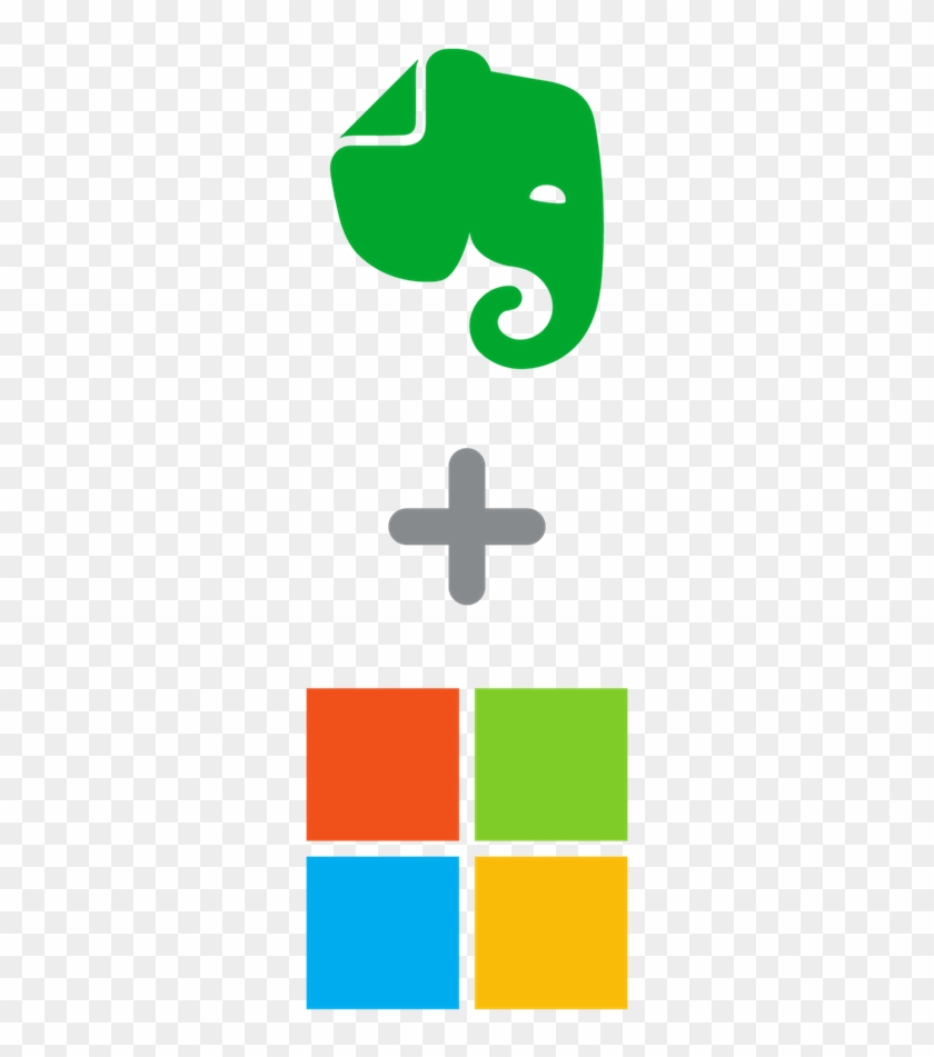Evernote And Microsoft Logos - Cross Clipart